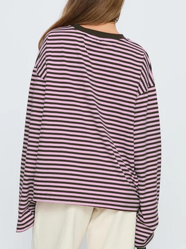 🔥LAST DAY SALE 50% OFF✨⚡Women's Striped Long Sleeve Top