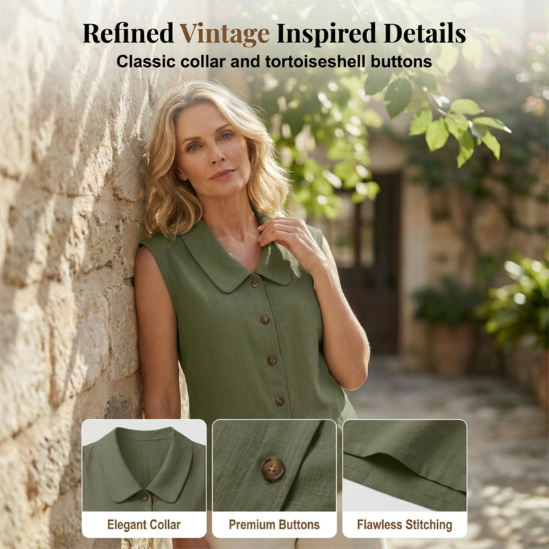 Women’s V-Neck Button-Down Top