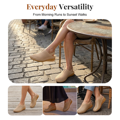 Women's Casual Perforated Wedge Slingback Sandals