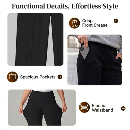 🧘‍♀️Women's High Waist Wide Leg Pants – Soft stretch fabric, gentle tummy control! Flattering fit for every shape. Easy pull-on, no tricky buttons.