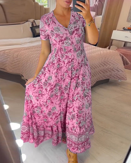 📢📢50% OFF!!⏰Floral Print V-neck Dress