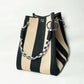 👜 Boho Striped Knit Bucket Handbag for Women – Handmade Summer Beach Shoulder Bag