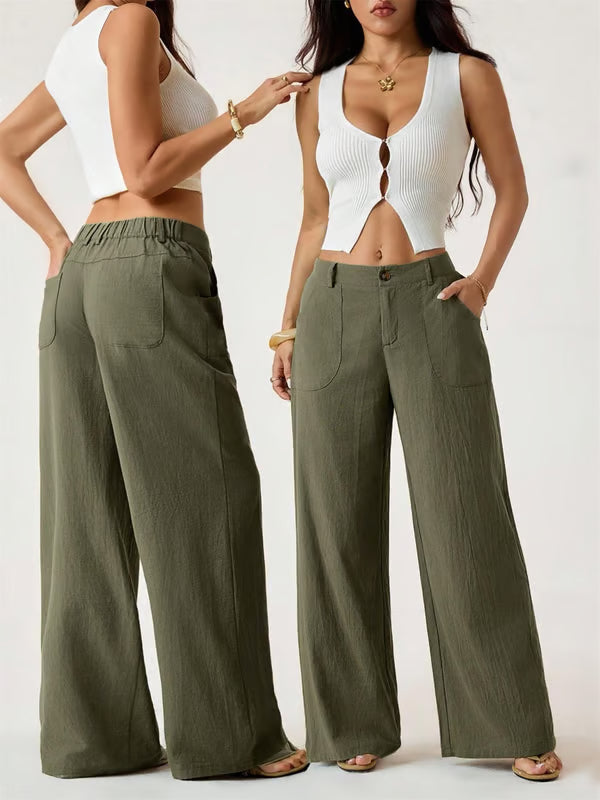 🔥LAST DAY 50% OFF ☀️🛍️Women's Summer Classical Cotton-Linen Lightweight Palazzo Pants