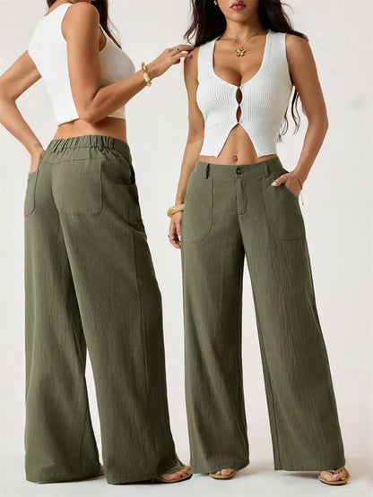 🔥LAST DAY 50% OFF ☀️🛍️Women's Summer Classical Cotton-Linen Lightweight Palazzo Pants