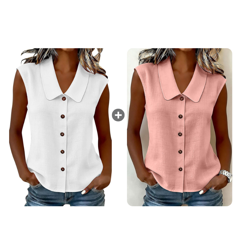Women’s V-Neck Button-Down Top