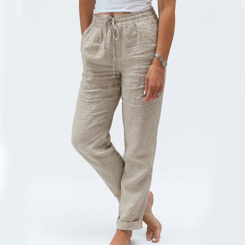 🌸New arrival 50% OFF!🏖️Women's Elastic Waist Cotton Linen Casual Pants