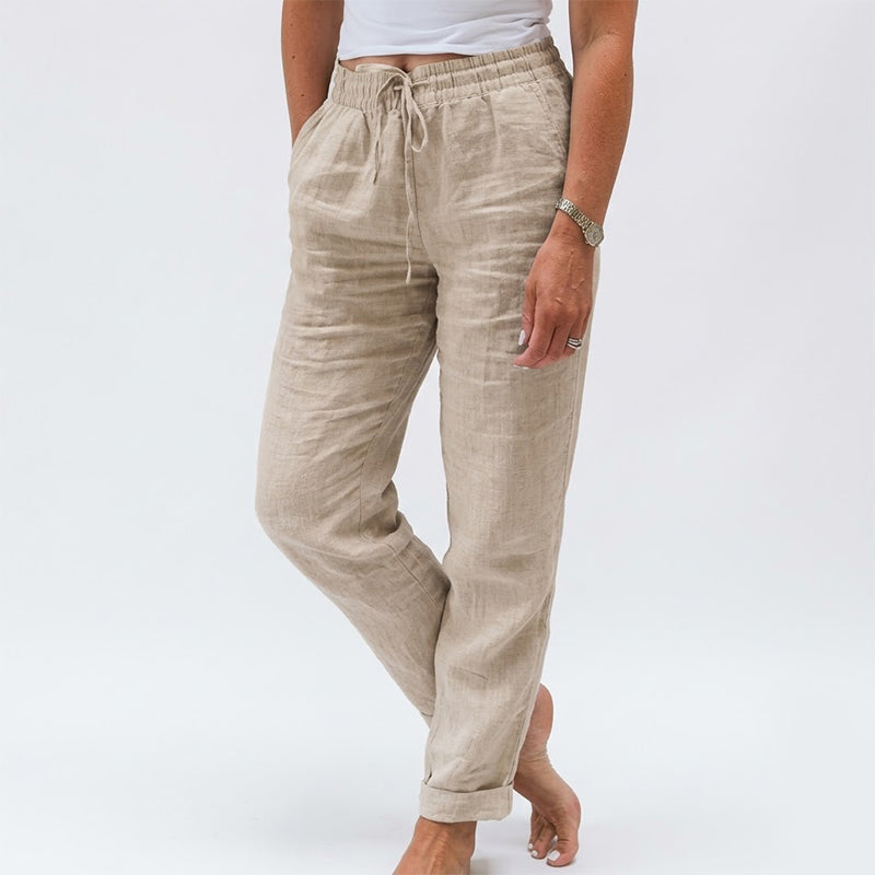 🌸New arrival 50% OFF!🏖️Women's Elastic Waist Cotton Linen Casual Pants