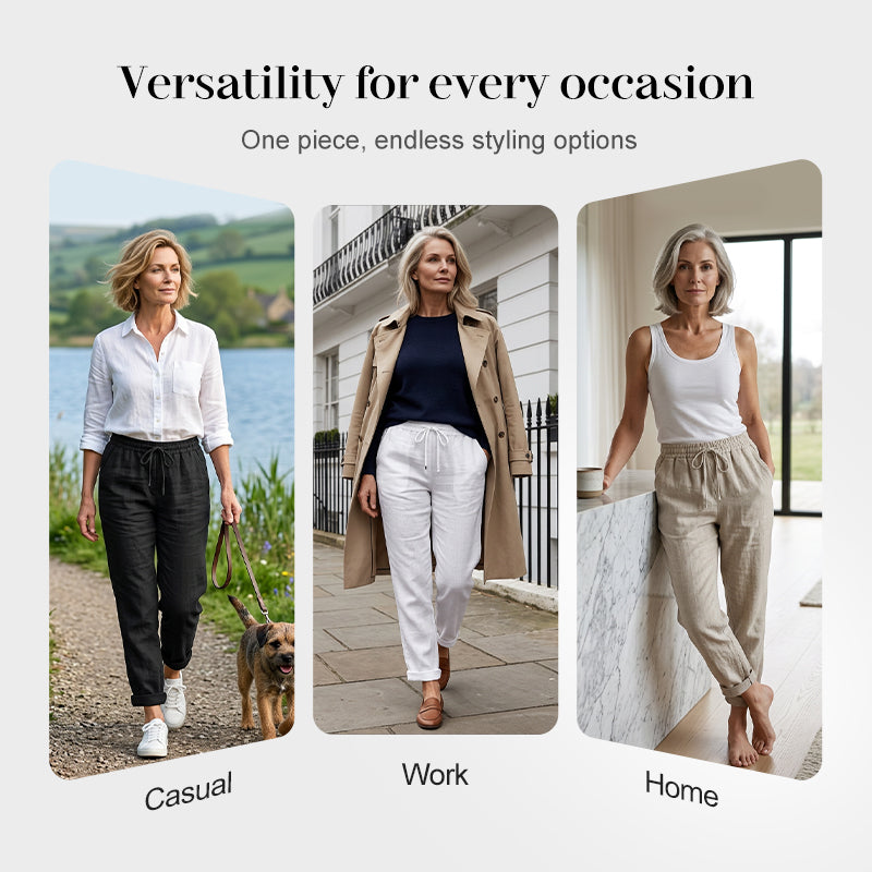 🌸New arrival 50% OFF!🏖️Women's Elastic Waist Cotton Linen Casual Pants