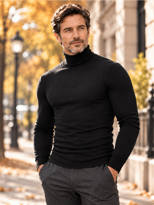 Men's Slim Fit Mock Turtleneck Top