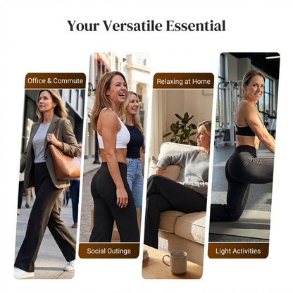 🧘‍♀️Women's High Waist Wide Leg Pants – Soft stretch fabric, gentle tummy control! Flattering fit for every shape. Easy pull-on, no tricky buttons.