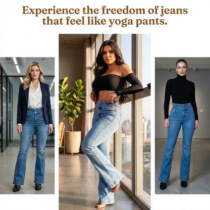 👖 Stretch High-Waist Flare Jeans – Gentle tummy support that hugs your curves. Soft stretch denim, easy to move in. Flattering for every shape. 👵🌸