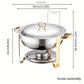 Stainless Steel Chafing Dish Buffet Set 5QT with Fuel Can Rack, Gold Food Warmer for Parties
