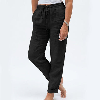 🌸New arrival 50% OFF!🏖️Women's Elastic Waist Cotton Linen Casual Pants
