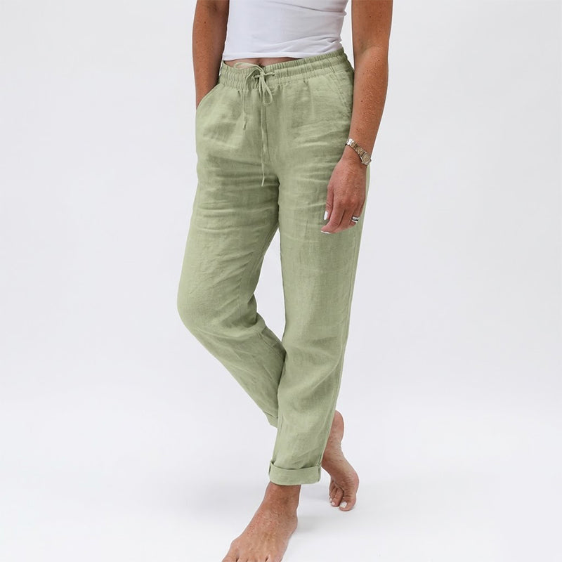 🌸New arrival 50% OFF!🏖️Women's Elastic Waist Cotton Linen Casual Pants