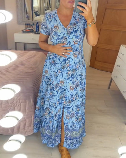 📢📢50% OFF!!⏰Floral Print V-neck Dress