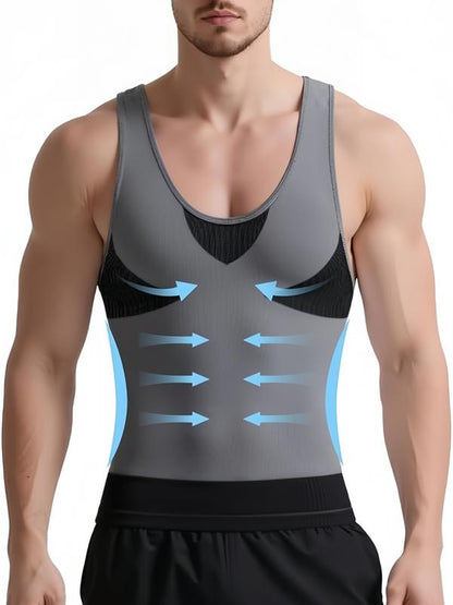 Men's Sleeveless Compression Shirt -Waist Control Compression Tank for Daily Wear