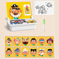 Magnetic puzzle box for children with game and drawing board