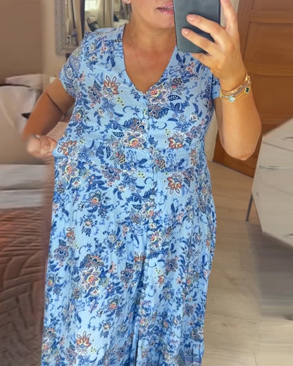 📢📢50% OFF!!⏰Floral Print V-neck Dress