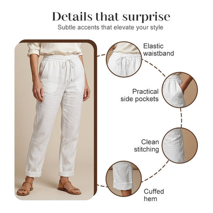 🌸New arrival 50% OFF!🏖️Women's Elastic Waist Cotton Linen Casual Pants