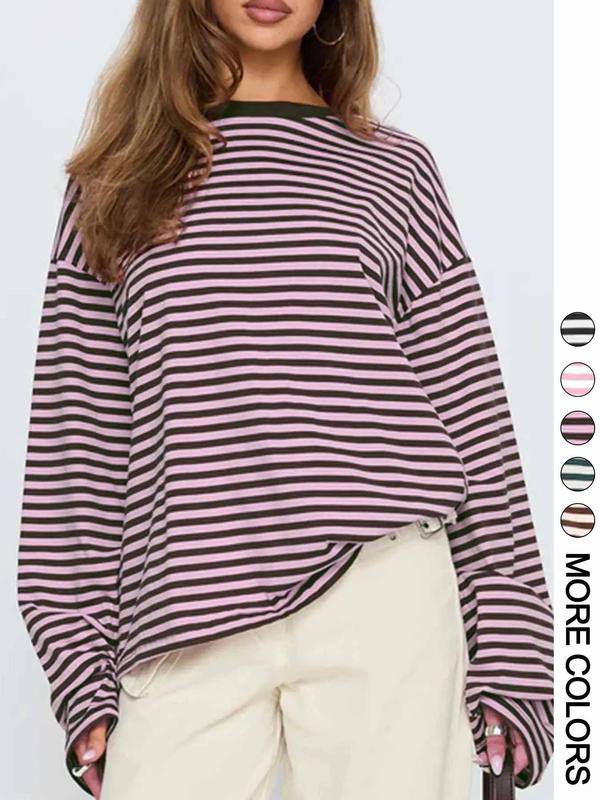 🔥LAST DAY SALE 50% OFF✨⚡Women's Striped Long Sleeve Top