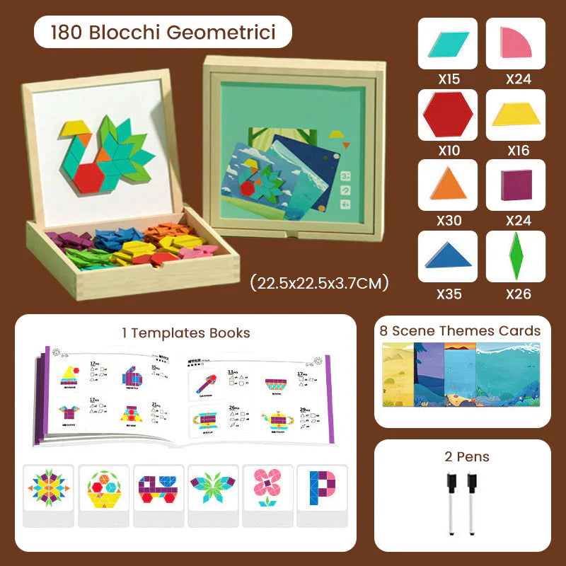 🎁Xmas Sale 50% OFF🔥Wooden Magnetic Pattern Block Puzzle Set🧩