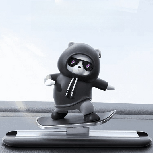 🛹🐻 Meet Your New Co-Pilot! The Skateboarding Bear Car Decor 🐻🛹