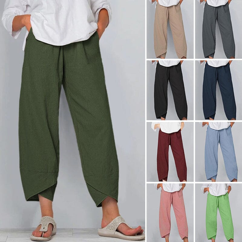 💥Limited Sale 50% OFF💥Vintage Asymmetrical Elastic Waist Pockets Pants
