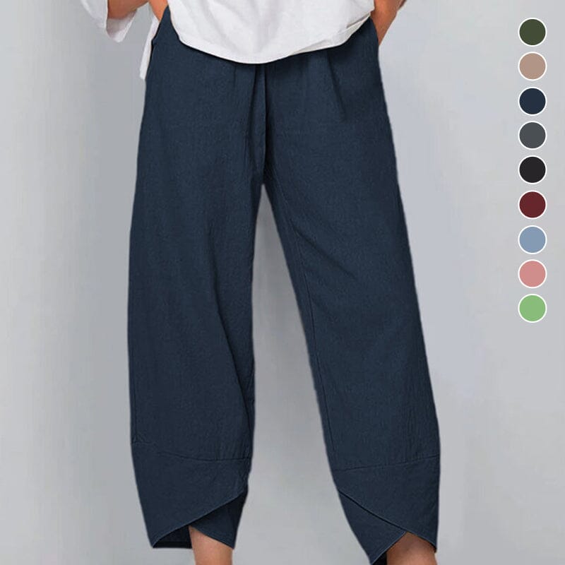 💥Limited Sale 50% OFF💥Vintage Asymmetrical Elastic Waist Pockets Pants