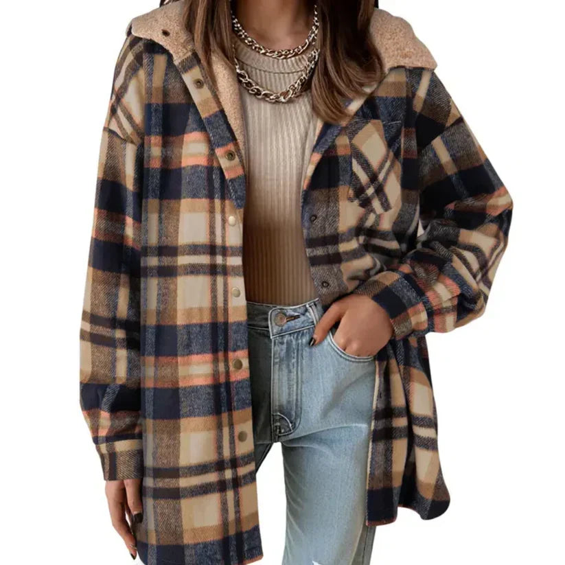⏳Limited-time 50% off⏰Women’s Classic Cozy Plaid Hooded Jacket🧥