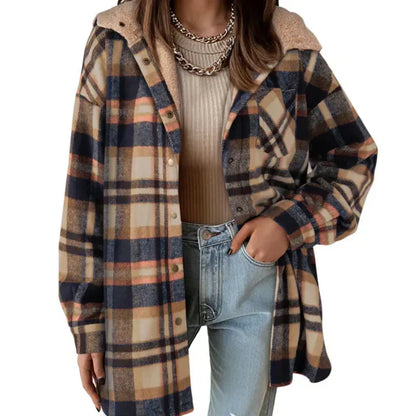 ⏳Limited-time 50% off⏰Women’s Classic Cozy Plaid Hooded Jacket🧥