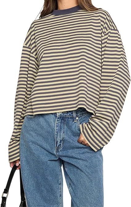 🔥LAST DAY SALE 50% OFF✨⚡Women's Striped Long Sleeve Top