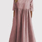 💝2025 NEW SALE💝Women's Casual Basic Outdoor Crew Neck Pocket Smocked Cotton Dress