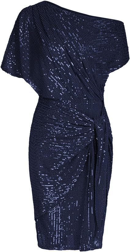 ✨ 50% OFF NOW! 💜 Women's One Shoulder Sequin Dress - Sparkling Glamour with Bodycon Fit for Party & Club Nights 🌟🪩