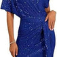 ✨ 50% OFF NOW! 💜 Women's One Shoulder Sequin Dress - Sparkling Glamour with Bodycon Fit for Party & Club Nights 🌟🪩