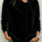 Fall Women Velvet Bow Tie Neck Long Sleeve Top