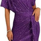 ✨ 50% OFF NOW! 💜 Women's One Shoulder Sequin Dress - Sparkling Glamour with Bodycon Fit for Party & Club Nights 🌟🪩