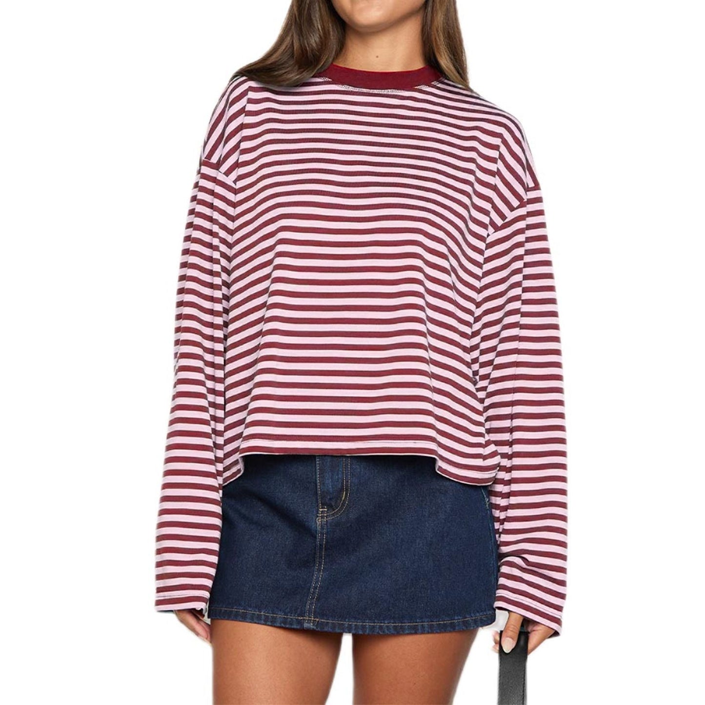 🔥LAST DAY SALE 50% OFF✨⚡Women's Striped Long Sleeve Top