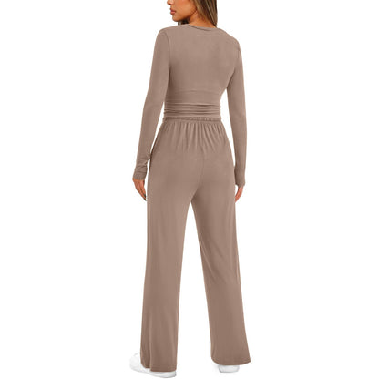 🔥LAST DAY 50% OFF👚2026 Women's Casual Wear Long-Sleeved Loose-Fit Trouser Set 💕