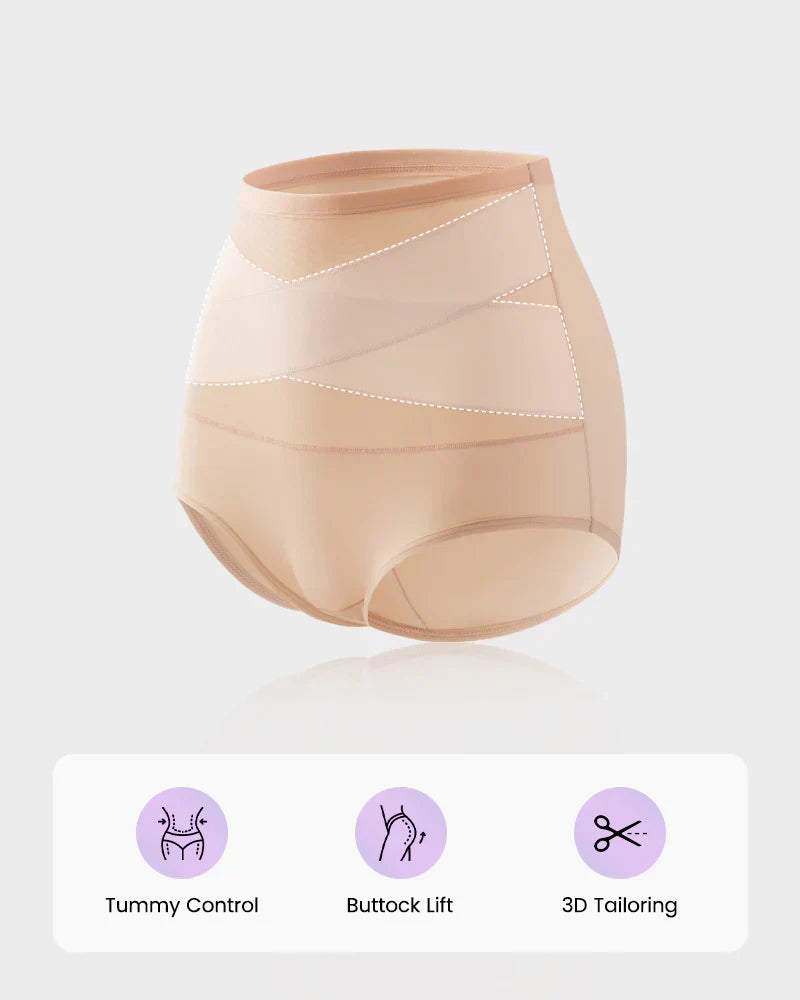 ✨Plus-Size High-Waist Cross Tummy Control Panties