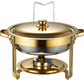 Stainless Steel Chafing Dish Buffet Set 5QT with Fuel Can Rack, Gold Food Warmer for Parties
