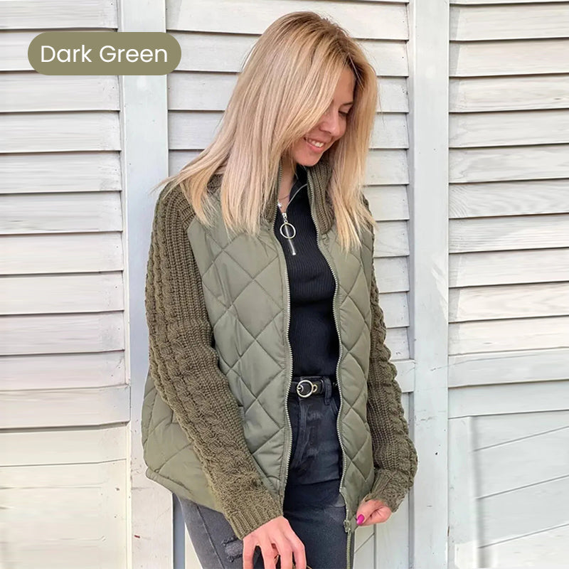 📣Autumn Special🍁Women's Knit Patchwork Puffy Jacket
