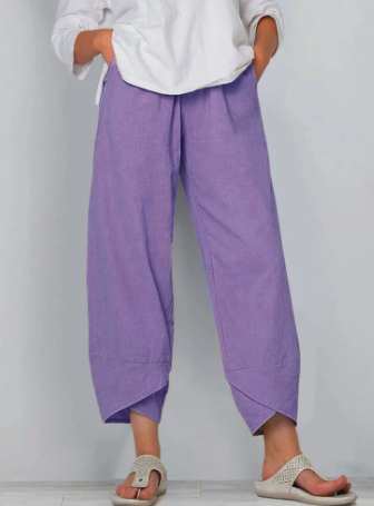 💥Limited Sale 50% OFF💥Vintage Asymmetrical Elastic Waist Pockets Pants