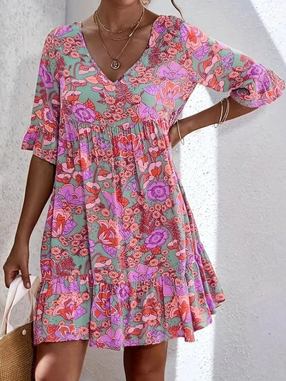 🌸 Chic Summer Vibes: Floral V-Neck Dress For Every Occasion🌞