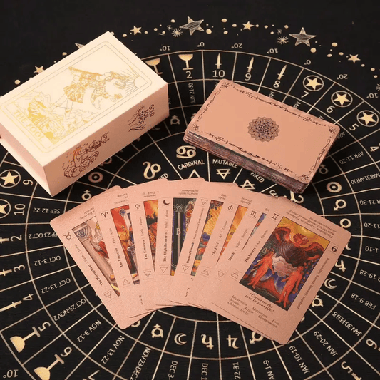 🔮50% OFF NOW! ✨ Witchy Cauldron Tarot Card Set – Rose Gold Accents, Complete Guide Book & Velvet Pouch 🎴📖