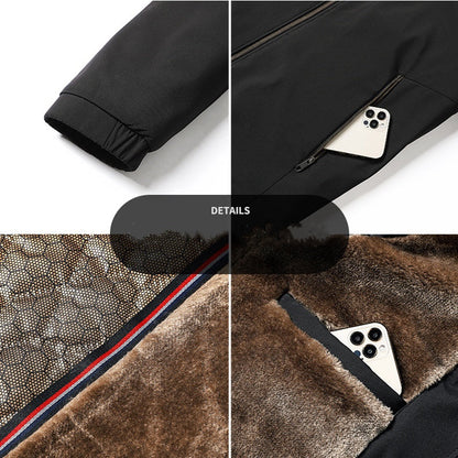 Men's Solid Color Zip Up Warm Jacket -💪Anti-wrinkle, windproof, rainproof and snowproof!