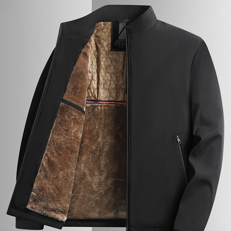 Men's Solid Color Zip Up Warm Jacket -💪Anti-wrinkle, windproof, rainproof and snowproof!