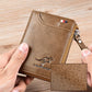 Men Wallet Zipper Genuine Leather Purse ( RFID PROTECTED )