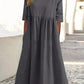 💝2025 NEW SALE💝Women's Casual Basic Outdoor Crew Neck Pocket Smocked Cotton Dress