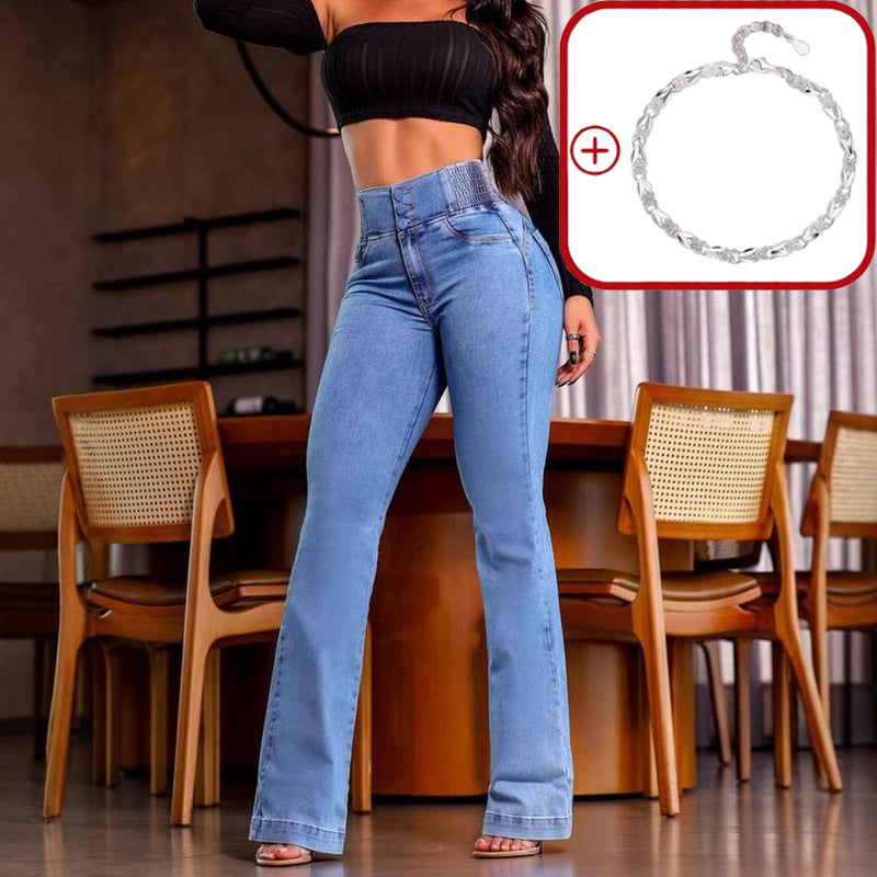 👖 Stretch High-Waist Flare Jeans – Gentle tummy support that hugs your curves. Soft stretch denim, easy to move in. Flattering for every shape. 👵🌸