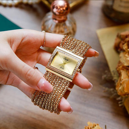 🎄🎁Christmas Special Offer: 70% OFF💥Ladies Rhinestone Quartz Square Watch